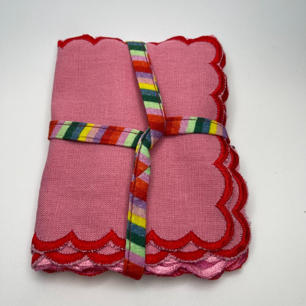 Free People/Furbish Studio Icon Linen Valentine's Cocktail Napkins, Set of 6-NWT - Picture 3 of 5